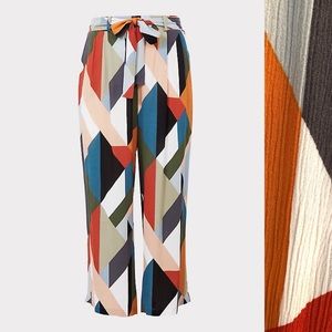 Torrid Multi Geo Gauze Self Tie Wide Leg Pant